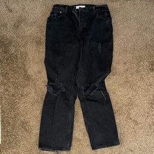 Abercrombie 90’s straight ultra high rise distressed jeans